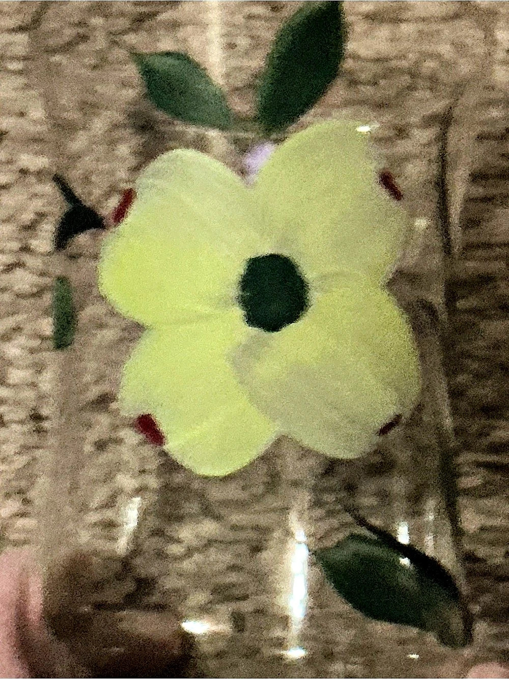 10 oz glass wear Floral Glass Tumbler Clear & Green